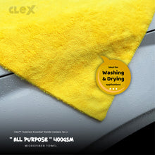 Load image into Gallery viewer, Clex “AutoCare Essential” Microfiber Towels - Pack of 4