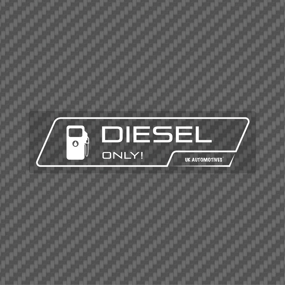 Diesel Fuel Tank Sticker White Print UK Automotives