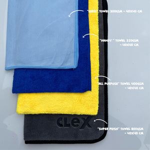 Clex “AutoCare Essential” Microfiber Towels - Pack of 4