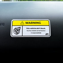 Load image into Gallery viewer, Warning - Ain&#39;t Stock | STI Sticker
